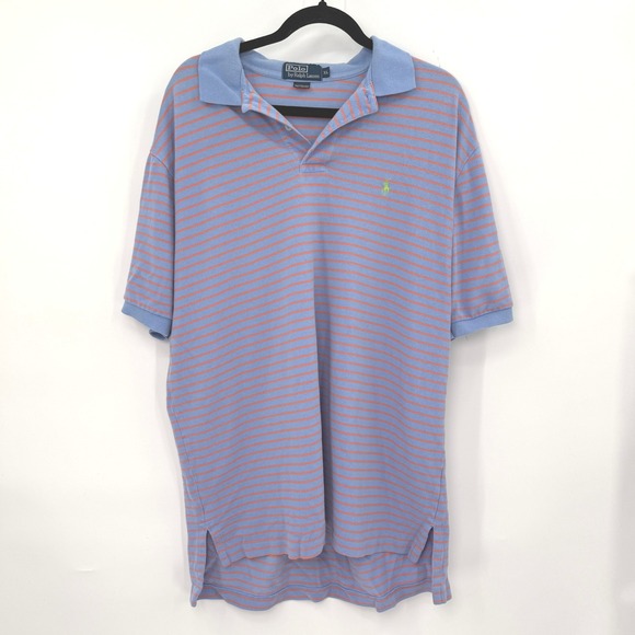 Polo Ralph Lauren Other - Vintage Polo Ralph Lauren Polo Shirt Mens XL Blue Orange Stripe Retro 90s Preppy